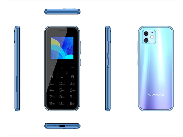 Super Mini Ultrathin Card Maxfone Max 8 Touch Button Mobile Phone 1.54" Dual SIM BT Dialer 0.3MP 1000MAH MP3 Torch FM CellPhone