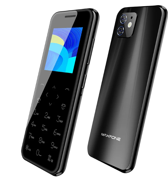 Super Mini Ultrathin Card Maxfone Max 8 Touch Button Mobile Phone 1.54" Dual SIM BT Dialer 0.3MP 1000MAH MP3 Torch FM CellPhone