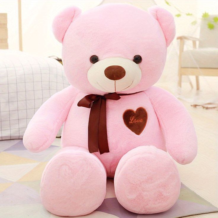 60cm Generic Stuffed Plush Teddy Bear Soft Doll Brown, white, mustard, pink,