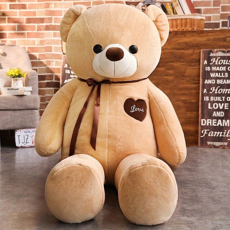 60cm Generic Stuffed Plush Teddy Bear Soft Doll Brown, white, mustard, pink,