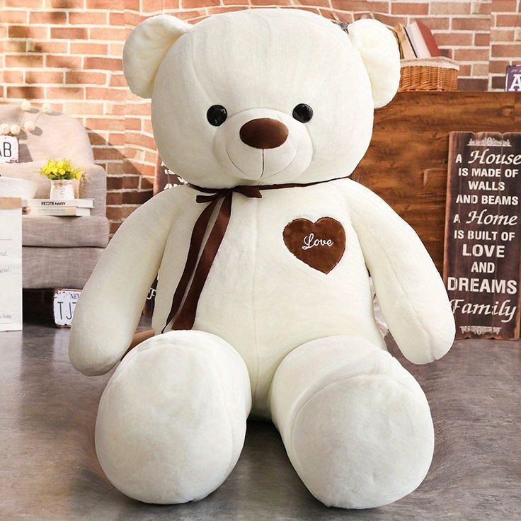 60cm Generic Stuffed Plush Teddy Bear Soft Doll Brown, white, mustard, pink,