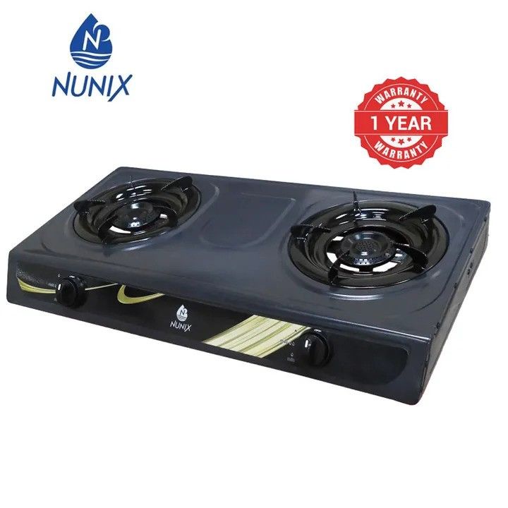 Nunix 2 Gas Cooker Double Burner Gas stove+1 YEAR WARRANTY