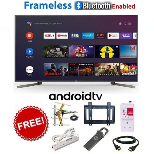 VITRON 43" INCH ,BLUETOOTH .FRAMELESS FULL HD SMART TV ANDROID TV NETFLIX ,YOUTUBE TELEVISION INBUILT DECODER , BUILT-IN WIFI, APP STORE 1GB-RAM 8GB-ROM 2*USB PORTS,3*HDMI+7 GIFTS