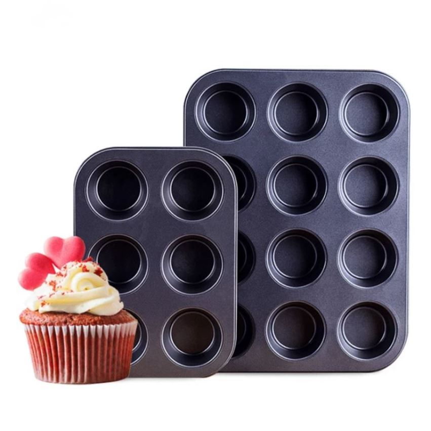 Non-Stick Cupcake Muffin Tray / Baking Pans - 6 & 12 Holes
