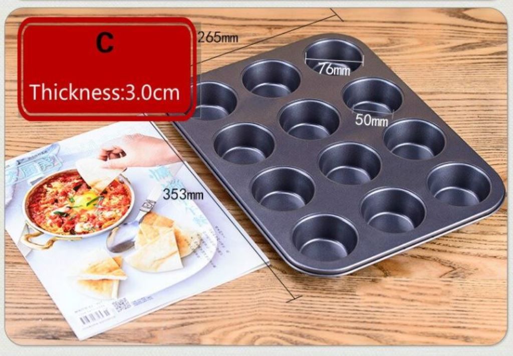 Non-Stick Cupcake Muffin Tray / Baking Pans - 6 & 12 Holes