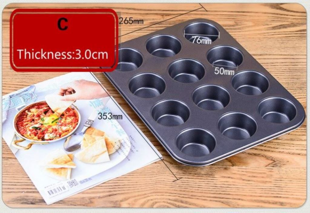 Non-Stick Cupcake Muffin Tray / Baking Pans - 6 & 12 Holes
