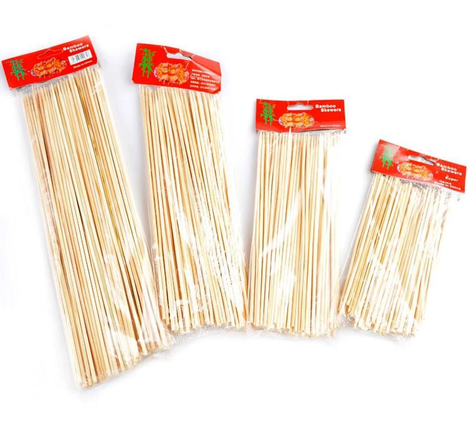 BBQ Barbecue Mshikaki Kebab Bamboo Wooden Skewers - 1 PACKET