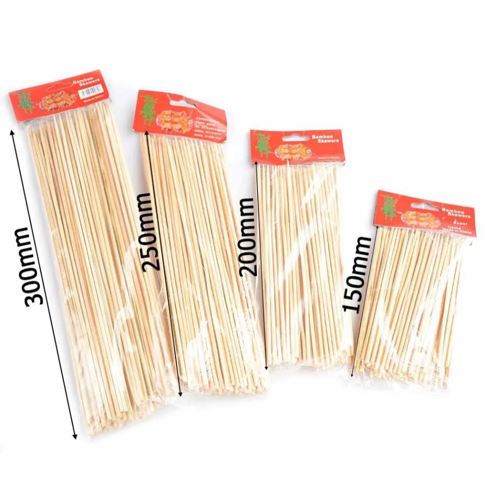 BBQ Barbecue Mshikaki Kebab Bamboo Wooden Skewers - 1 PACKET