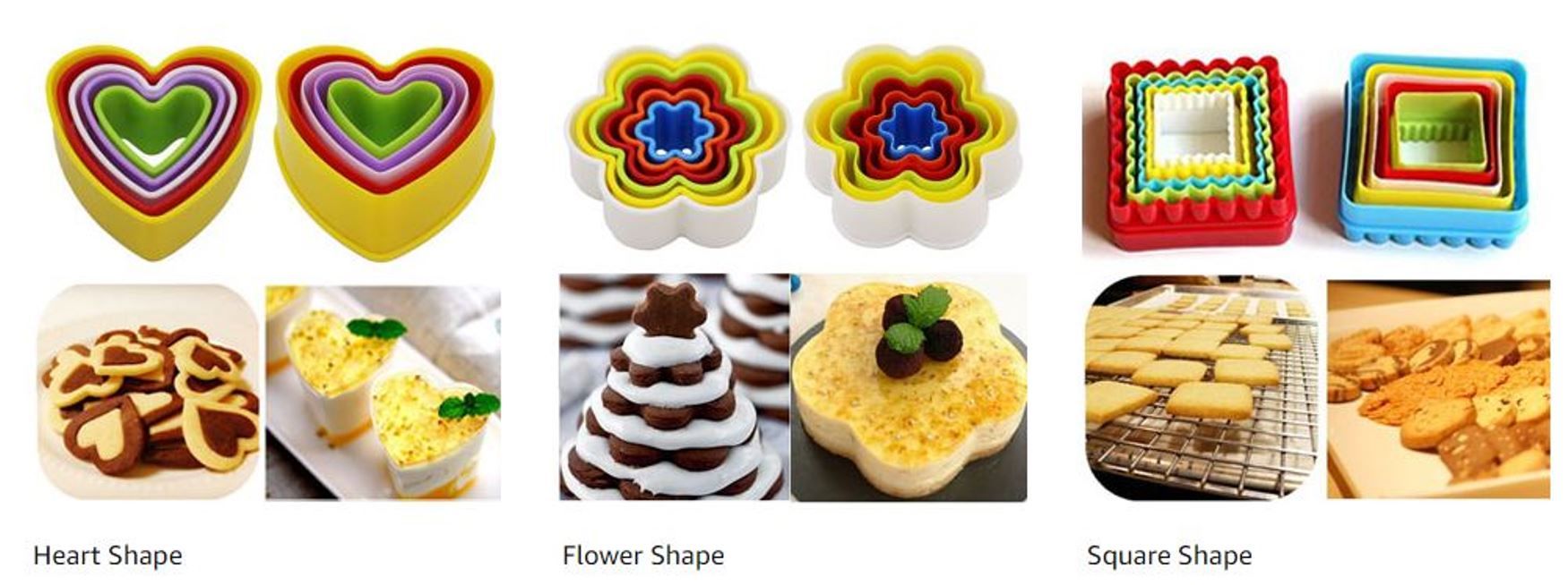 Plastic Cookie Cake Fondant Biscuit Dough Cutter Set