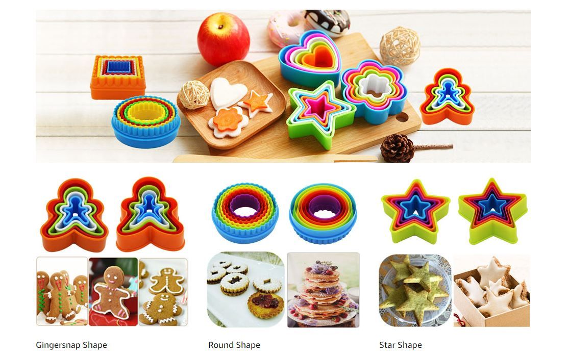 Plastic Cookie Cake Fondant Biscuit Dough Cutter Set