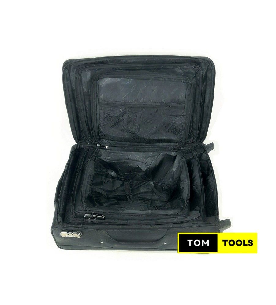 3PCS Softside Expandable Deluxe Luggage Suitcase With TSA Lock And 2 Wheels Set