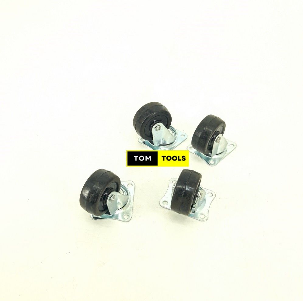 4PCS 1 Inch Swivel Plate PVC NON-braking Caster Wheels