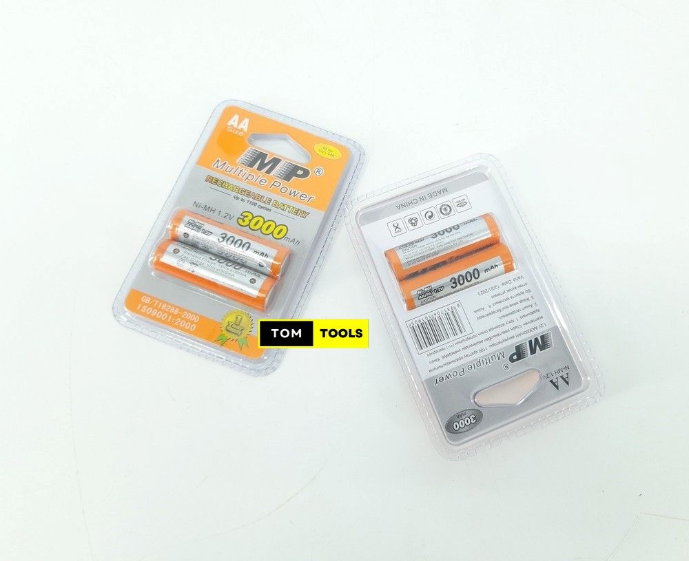 4PCS 3000mAh Size AA Rechargeable Batteries