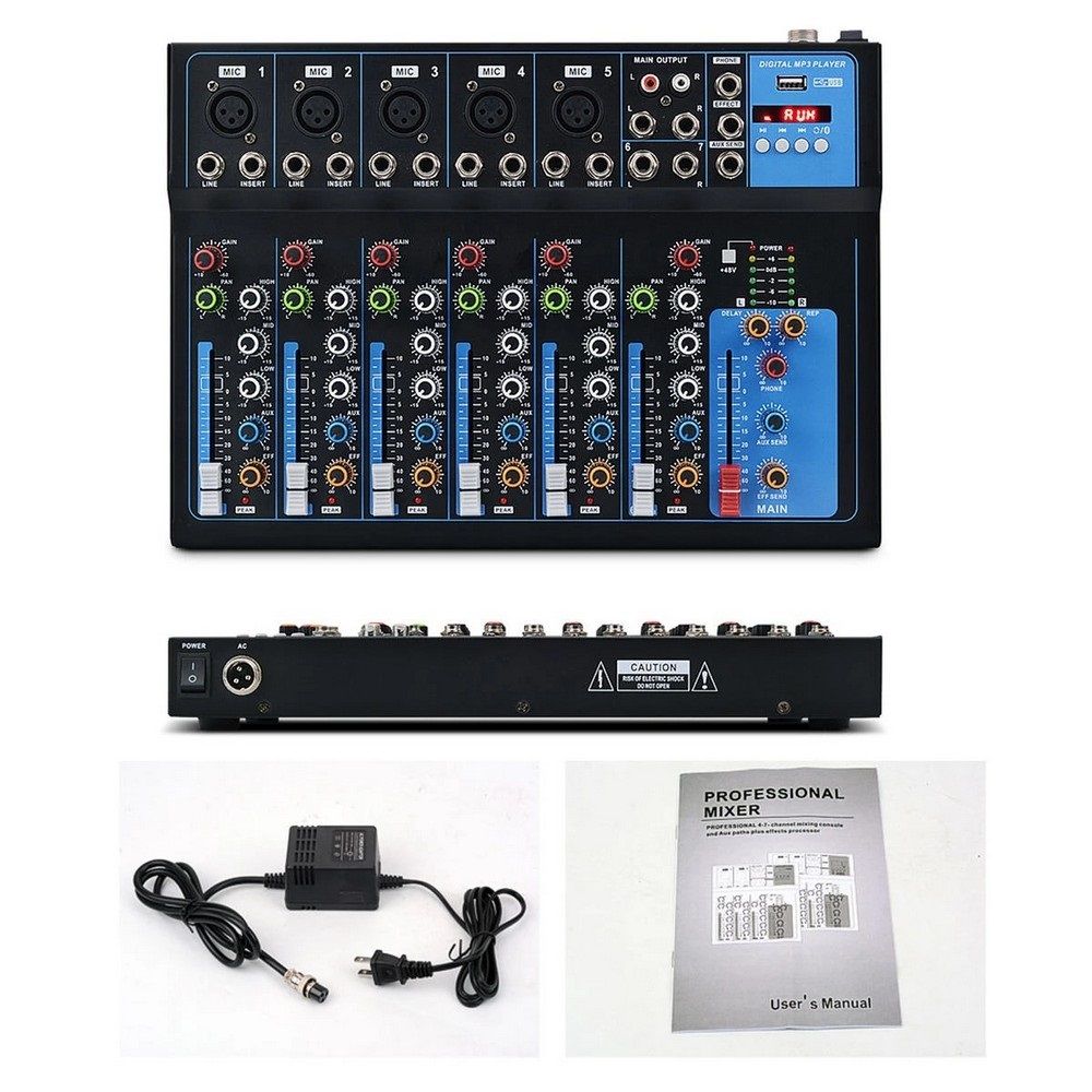 Channel Audio Plain Audio Mixer with Bluetooth, LED Digital Display