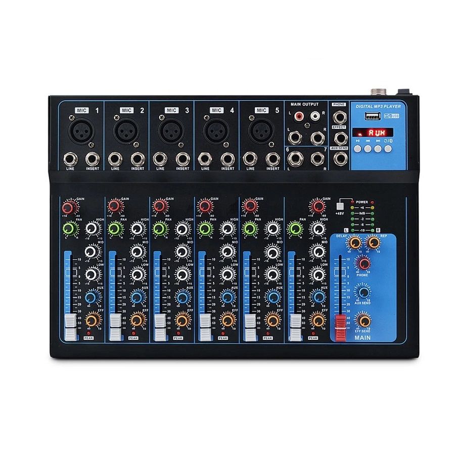 Channel Audio Plain Audio Mixer with Bluetooth, LED Digital Display