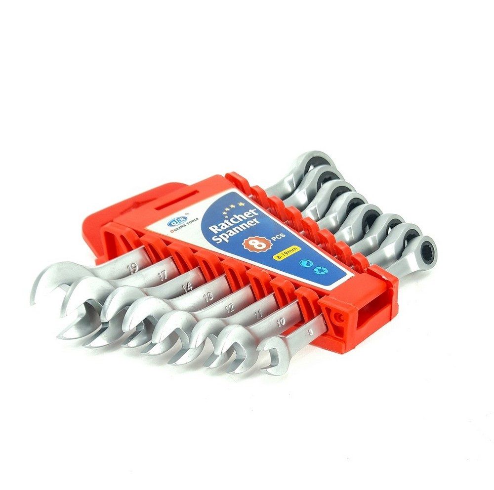 8PCS Ratchet Combination Spanner Set 8mm-19mm