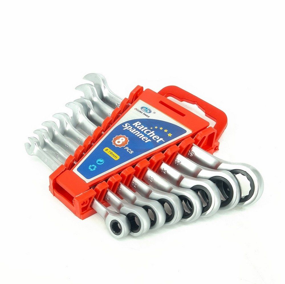 8PCS Ratchet Combination Spanner Set 8mm-19mm