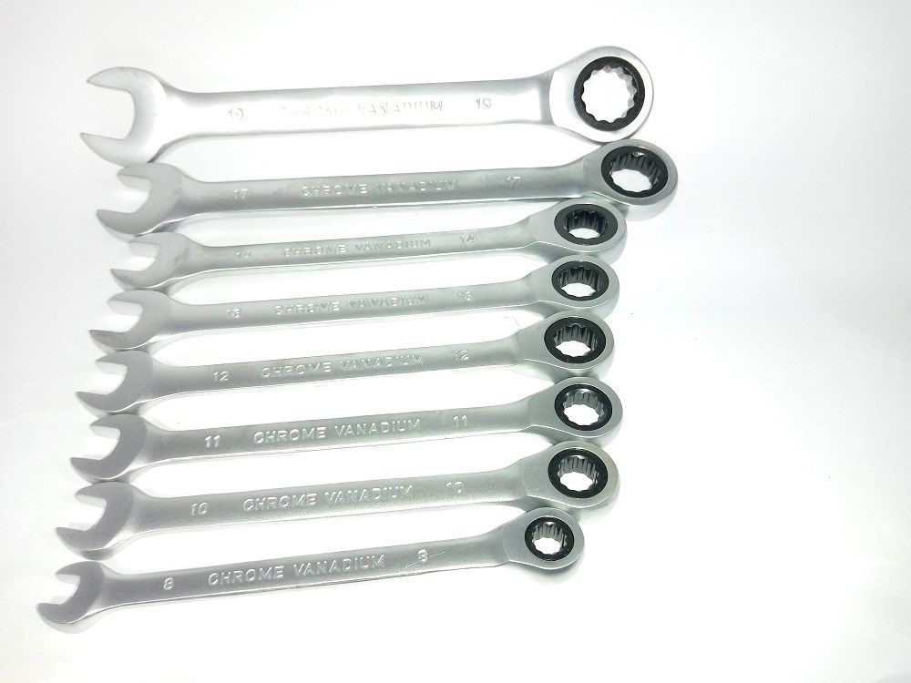 8PCS Ratchet Combination Spanner Set 8mm-19mm