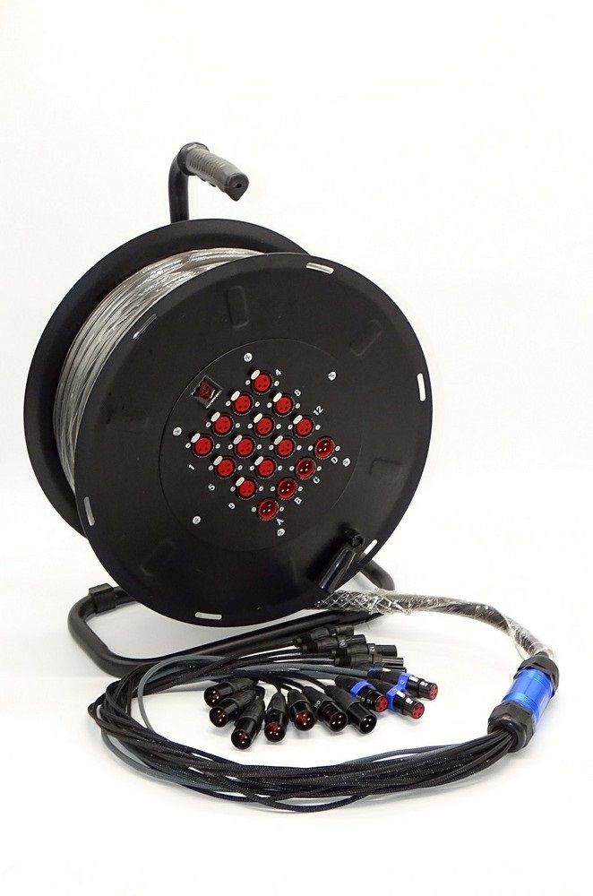 12 Channel 4 Returns 30-meter XLR SNAKE CABLE on a Reel