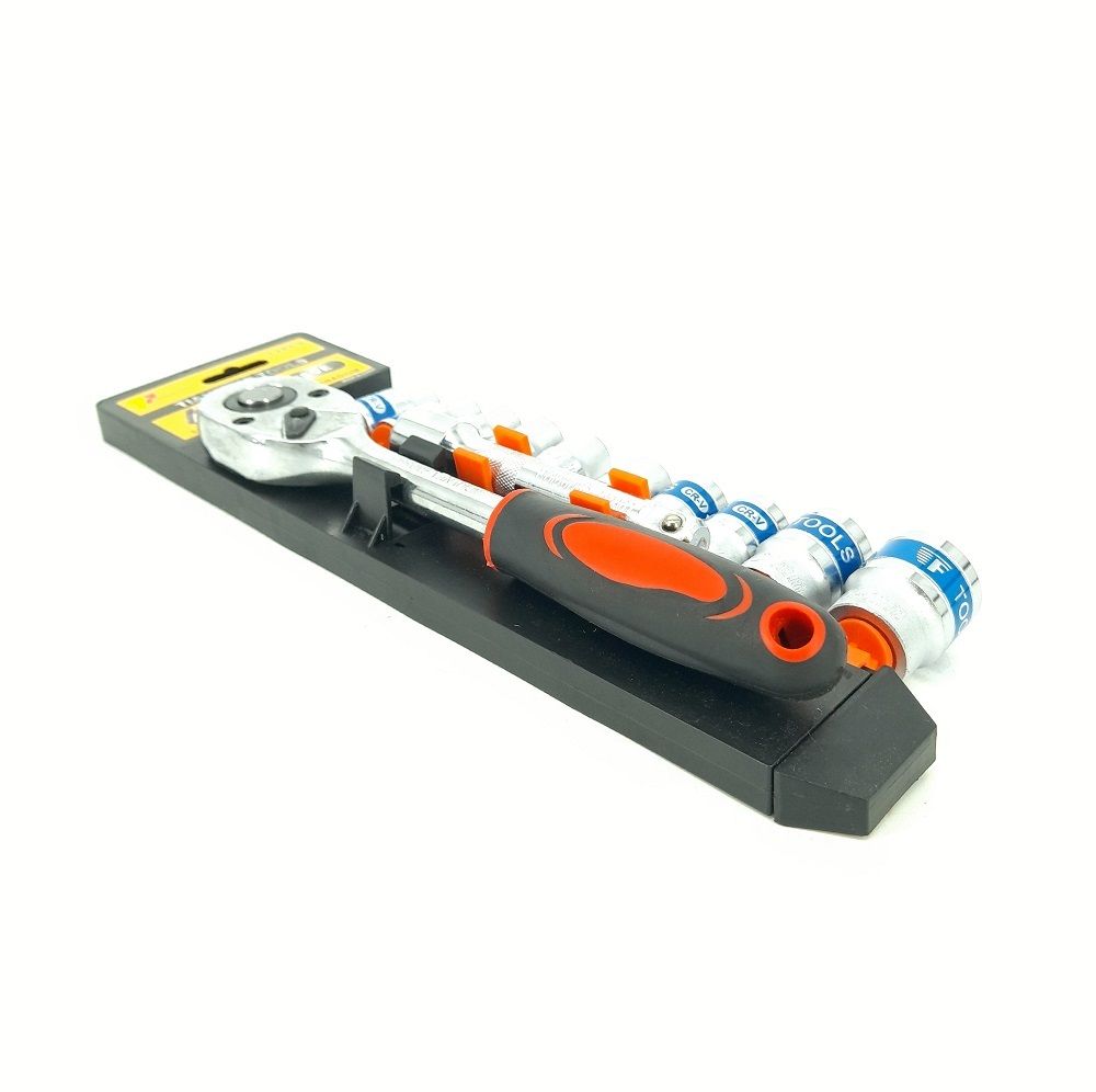 12PCS CR-V Box Spanner Wrench Set with Ratchet Handle 5 inch Extension