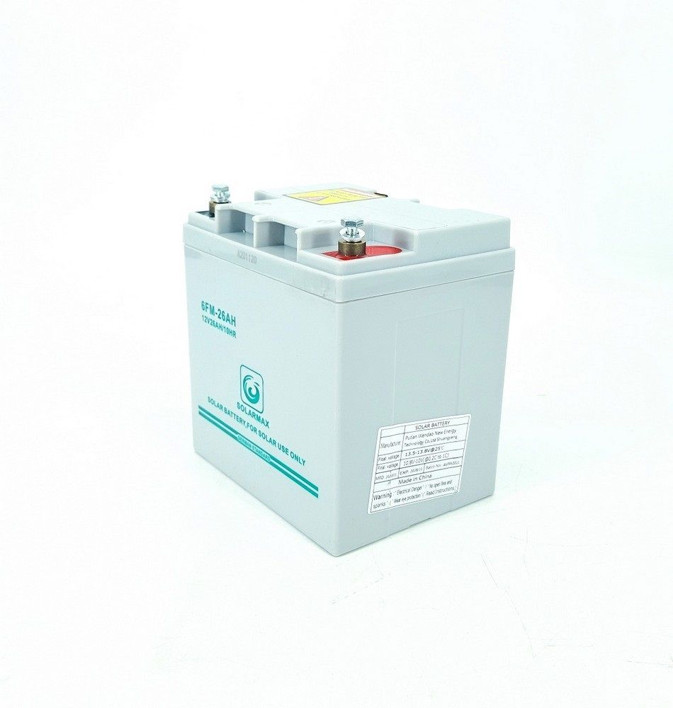 12V 26AH Maintenance Free Deep Cycle Solar Battery with Button Bolt Terminals