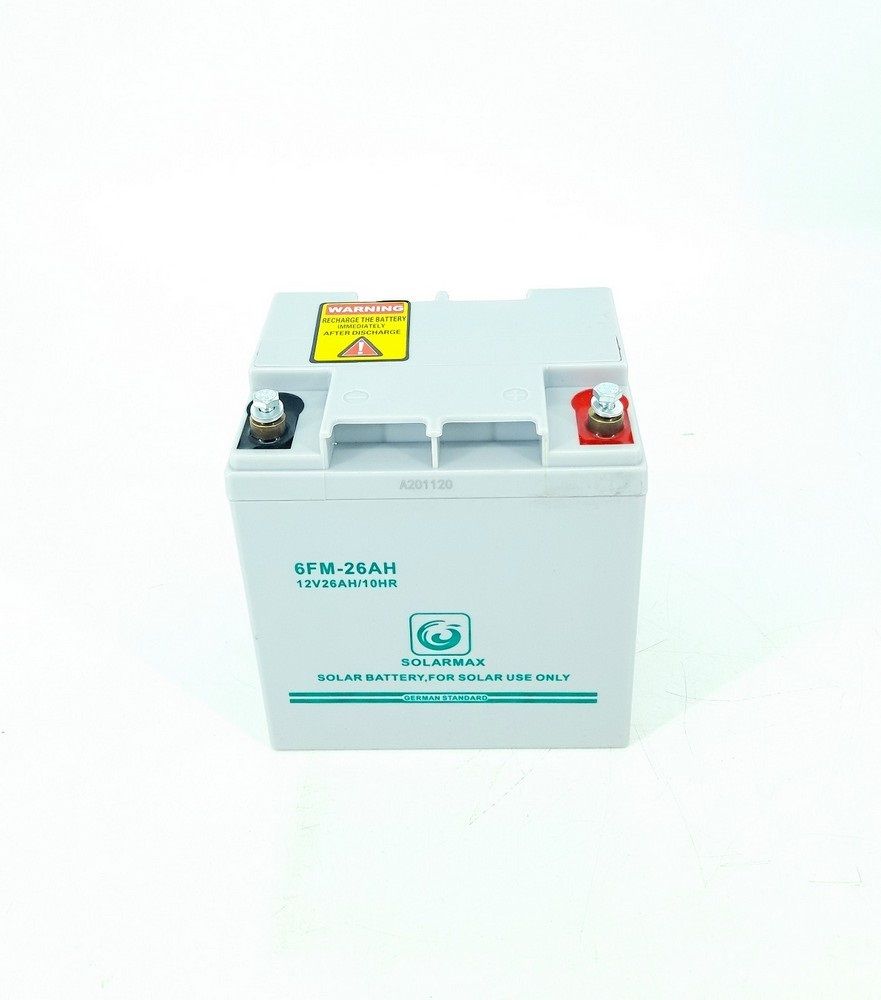 12V 26AH Maintenance Free Deep Cycle Solar Battery with Button Bolt Terminals