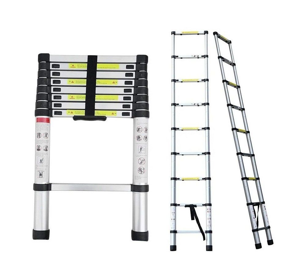 14 Steps 4.1m 13.5ft Telescopic Aluminium Ladder, Heavy Duty