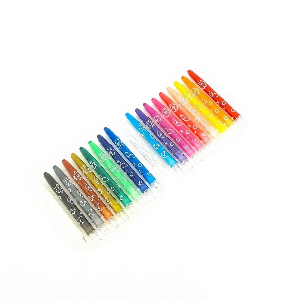 18 Colors Twistable Crayons in Lockable Container
