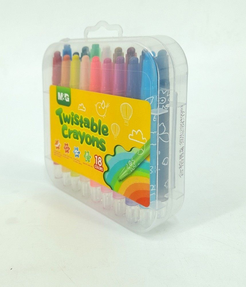 18 Colors Twistable Crayons in Lockable Container