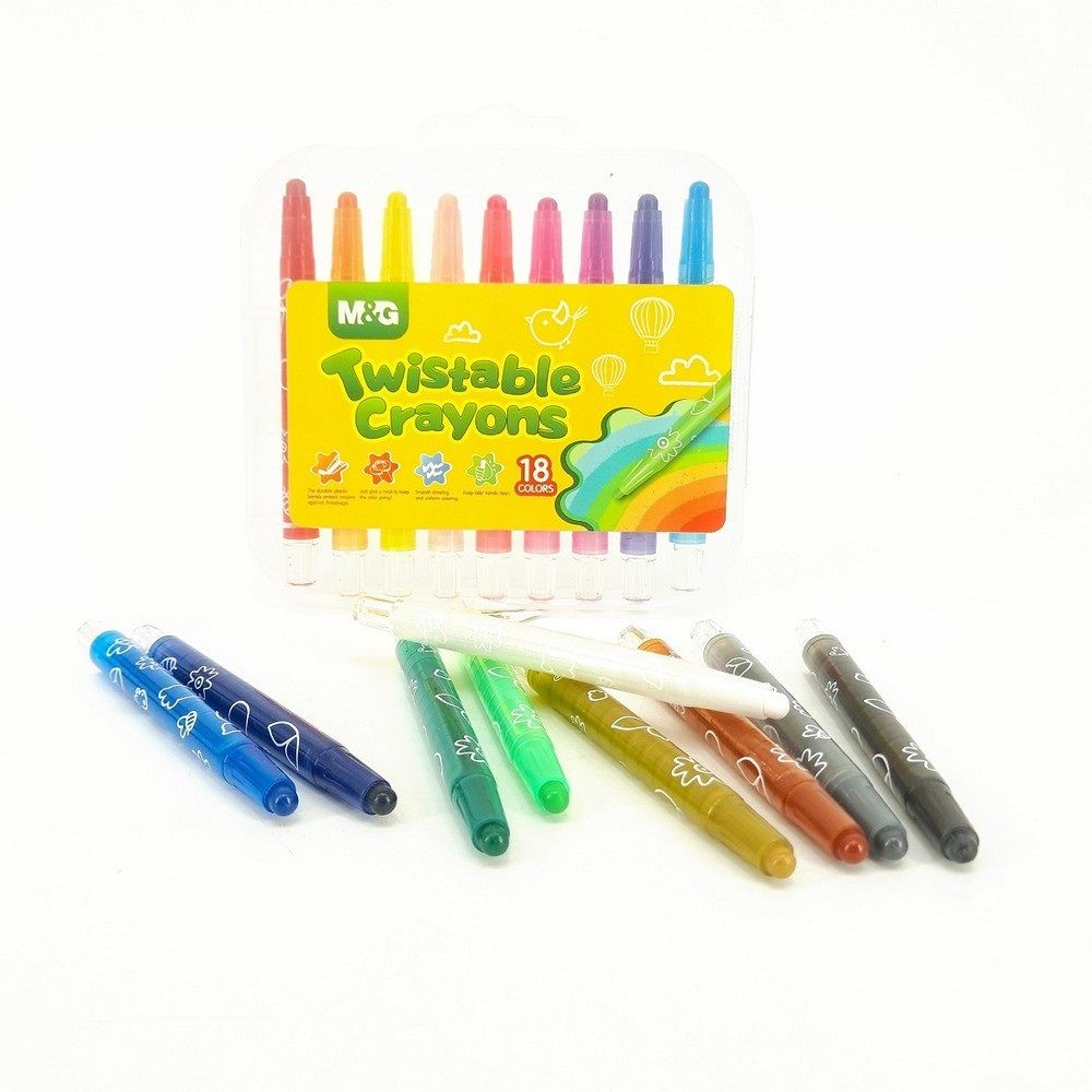 18 Colors Twistable Crayons in Lockable Container