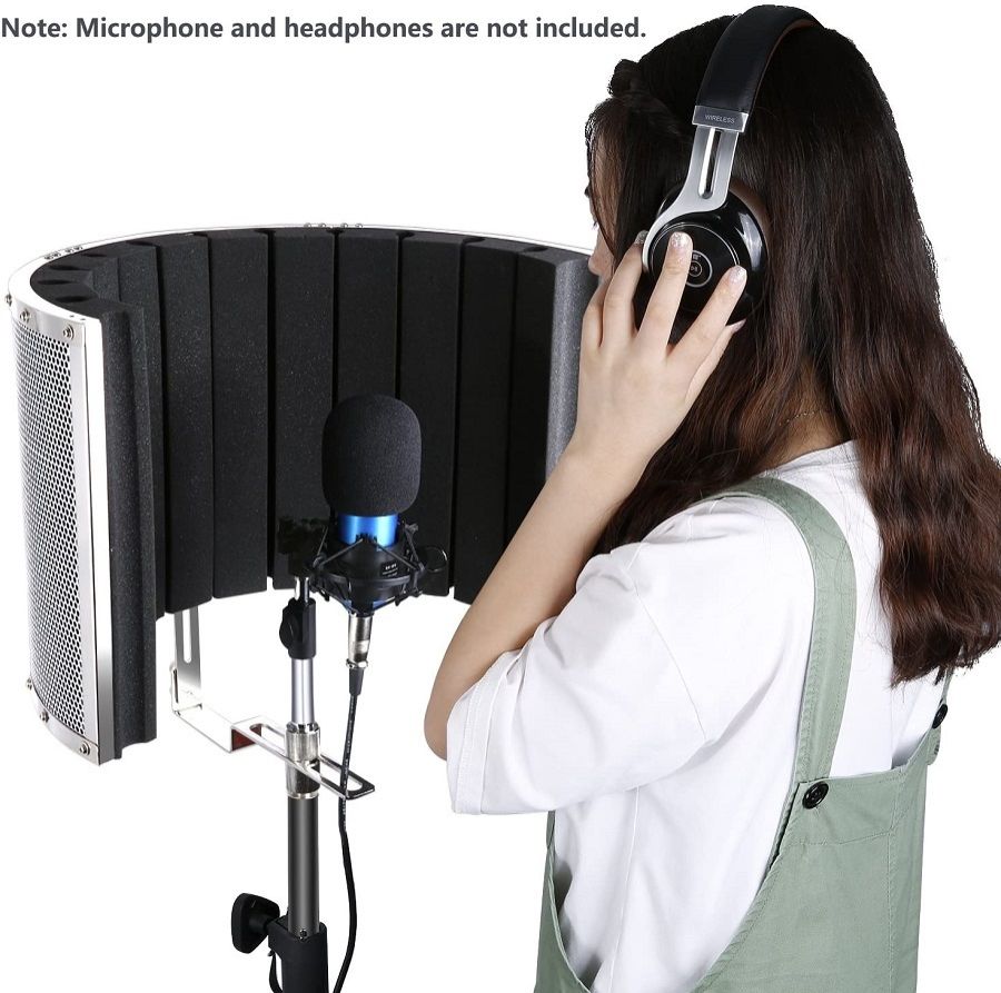 19 Inch Studio Mic Isolation Acoustic Enclosure Mic Shield Vocal Booth