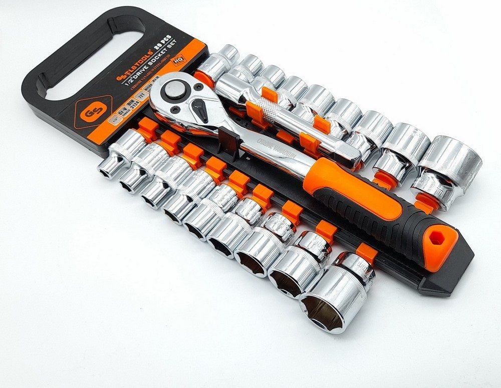 1/2 Inch 20PCS Ratchet Wrench Box Spanner Socket Set