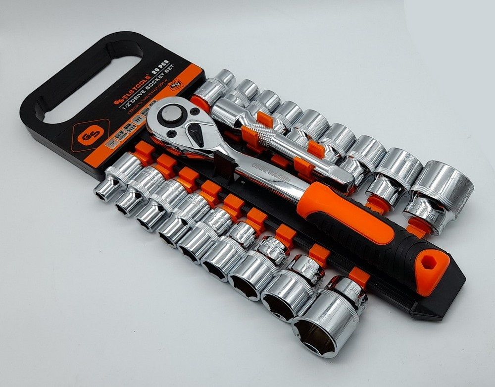 1/2 Inch 20PCS Ratchet Wrench Box Spanner Socket Set