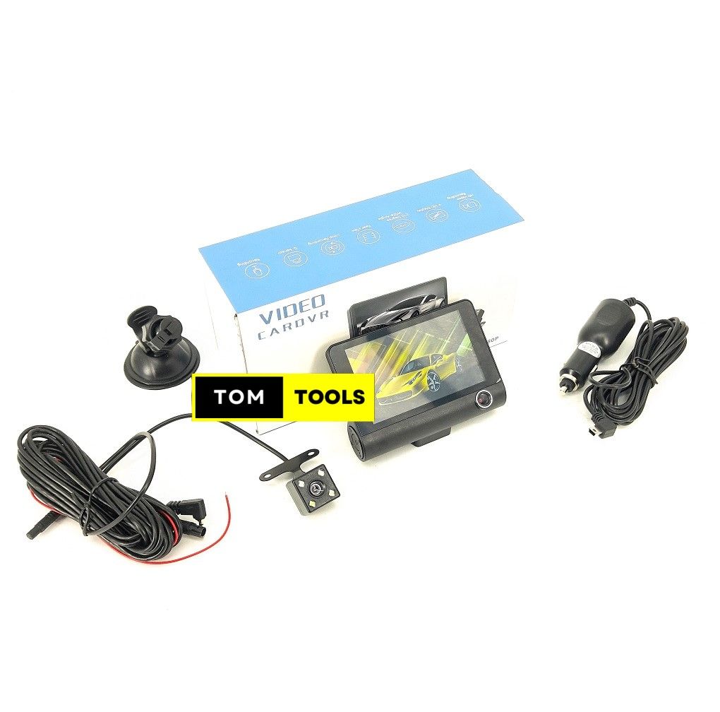 Front, Inside, and Rear Car Dash Cam Camera with 32GB Card