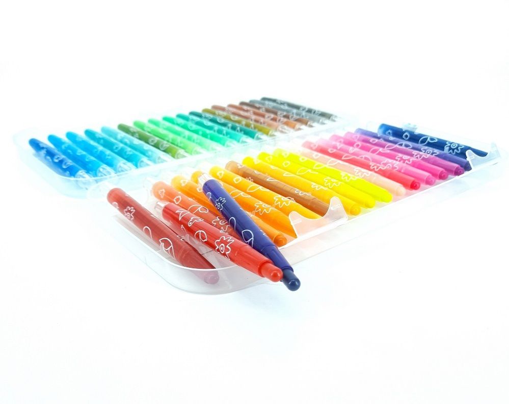 36 Colors Twistable Crayons in Lockable Container