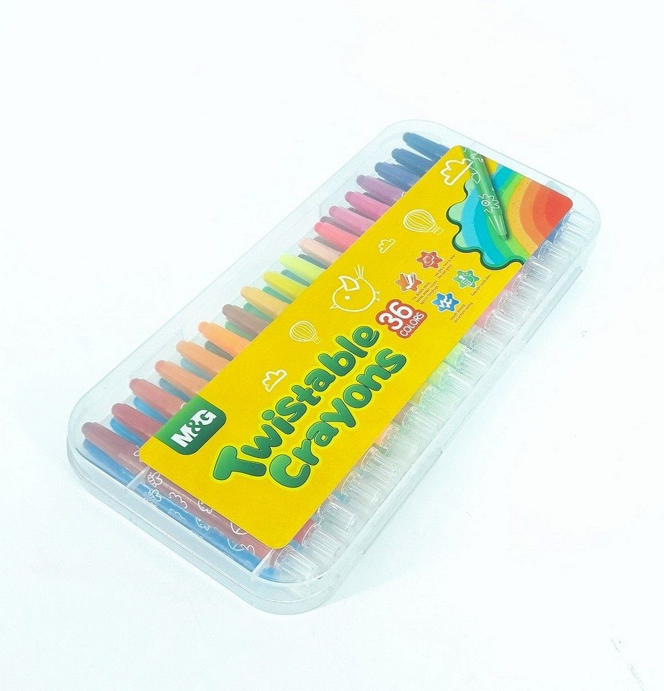 36 Colors Twistable Crayons in Lockable Container