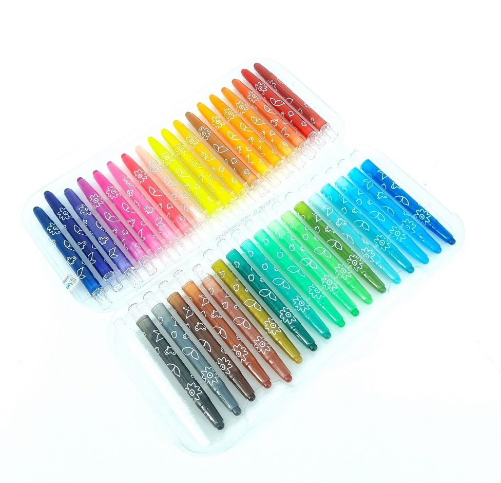 36 Colors Twistable Crayons in Lockable Container