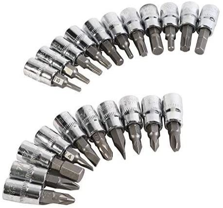 46pcs 1/4-Inch Socket Ratchet Wrench Combo Tools Kit Set