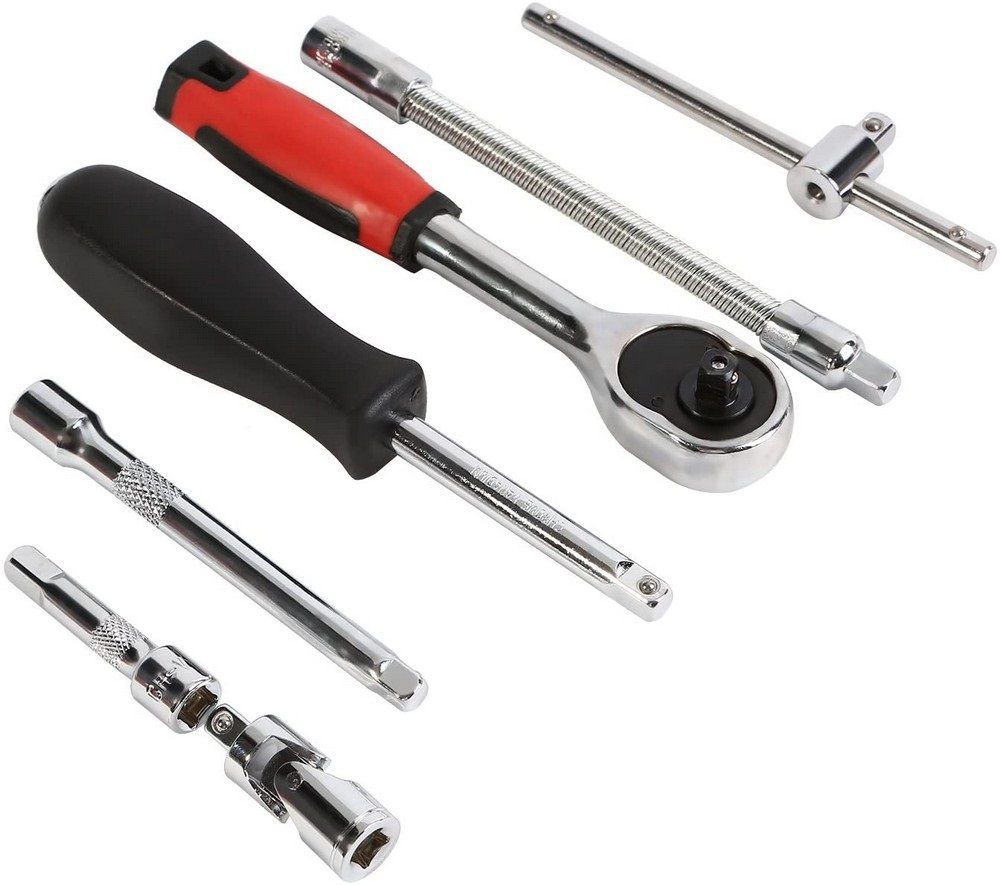 46pcs 1/4-Inch Socket Ratchet Wrench Combo Tools Kit Set