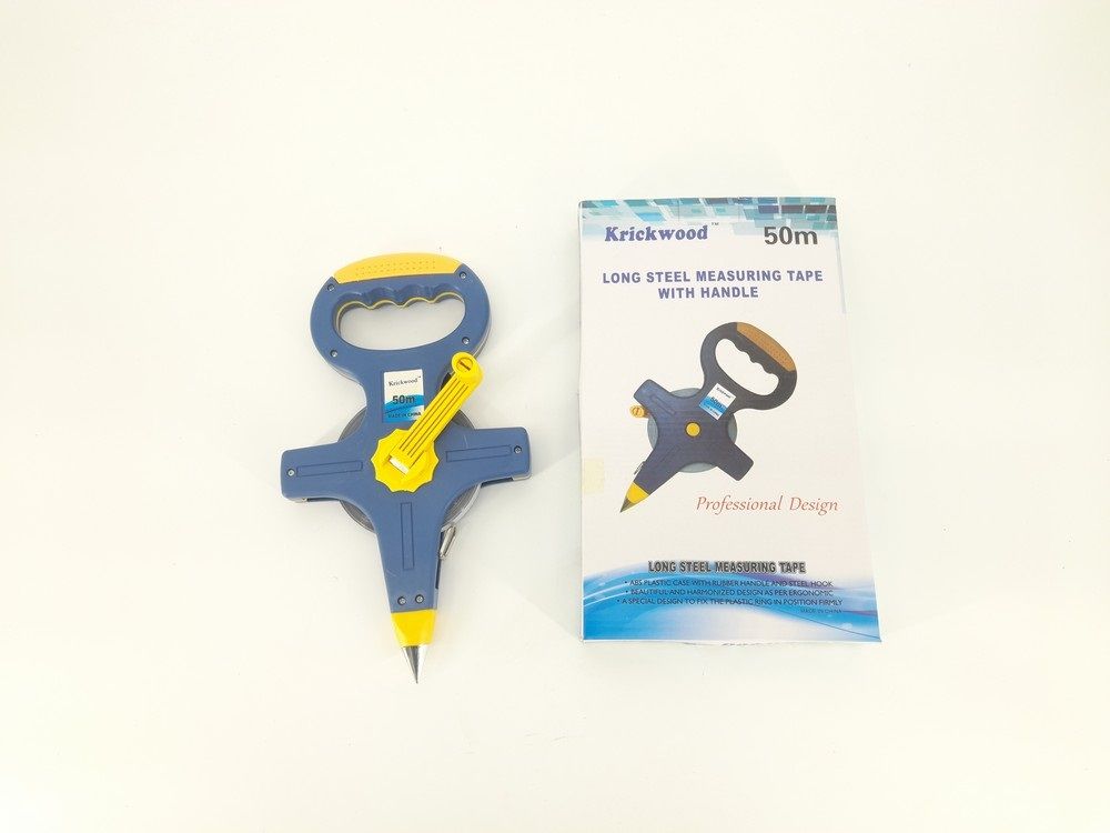 50m Surveyor’s Retractable Steel Measure with Rubber Handle