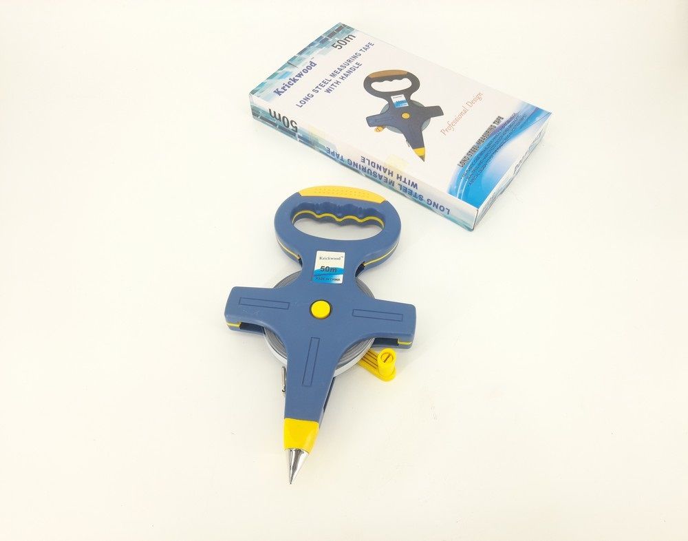 50m Surveyor’s Retractable Steel Measure with Rubber Handle