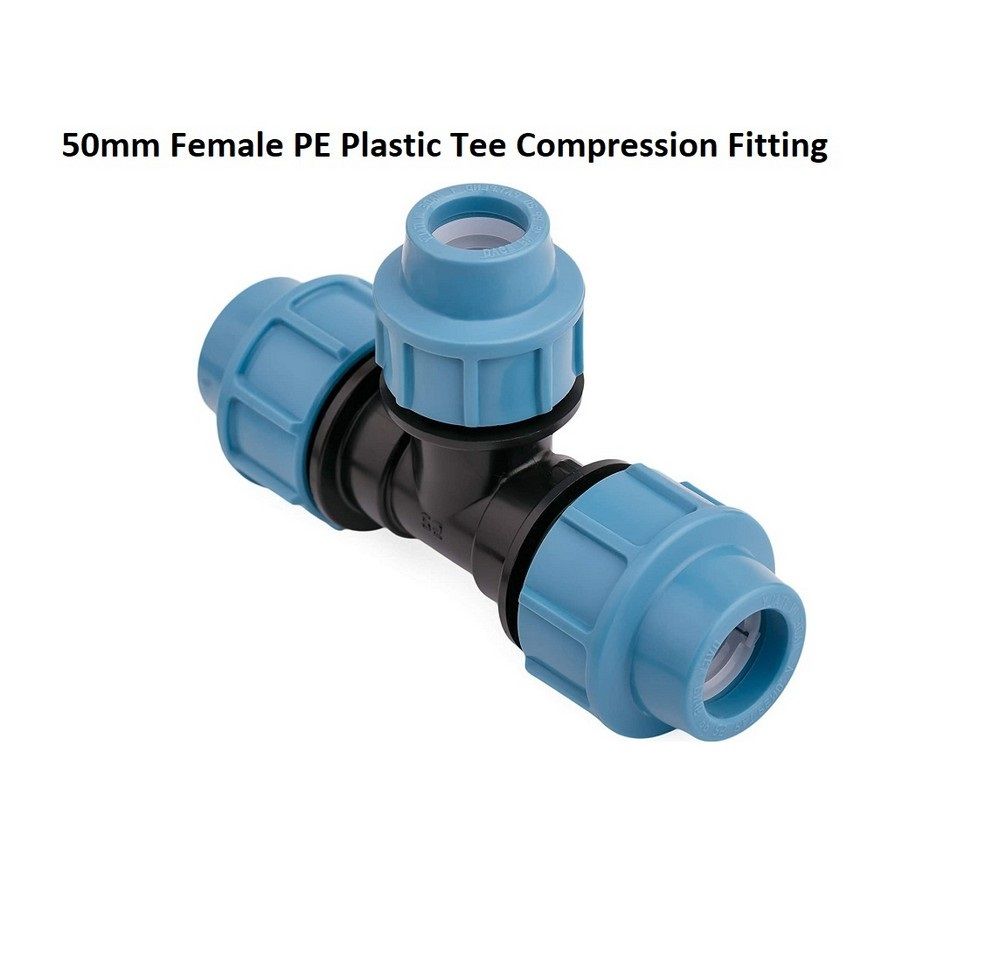 Female PE Plastic Tee Compression Fitting