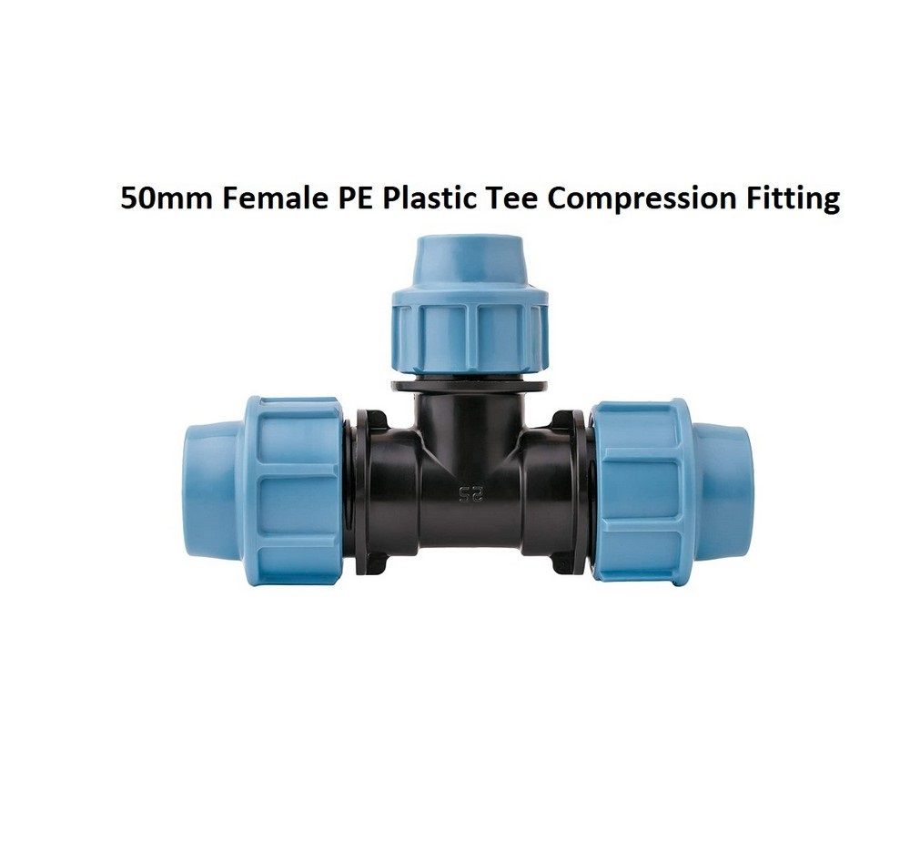 Female PE Plastic Tee Compression Fitting