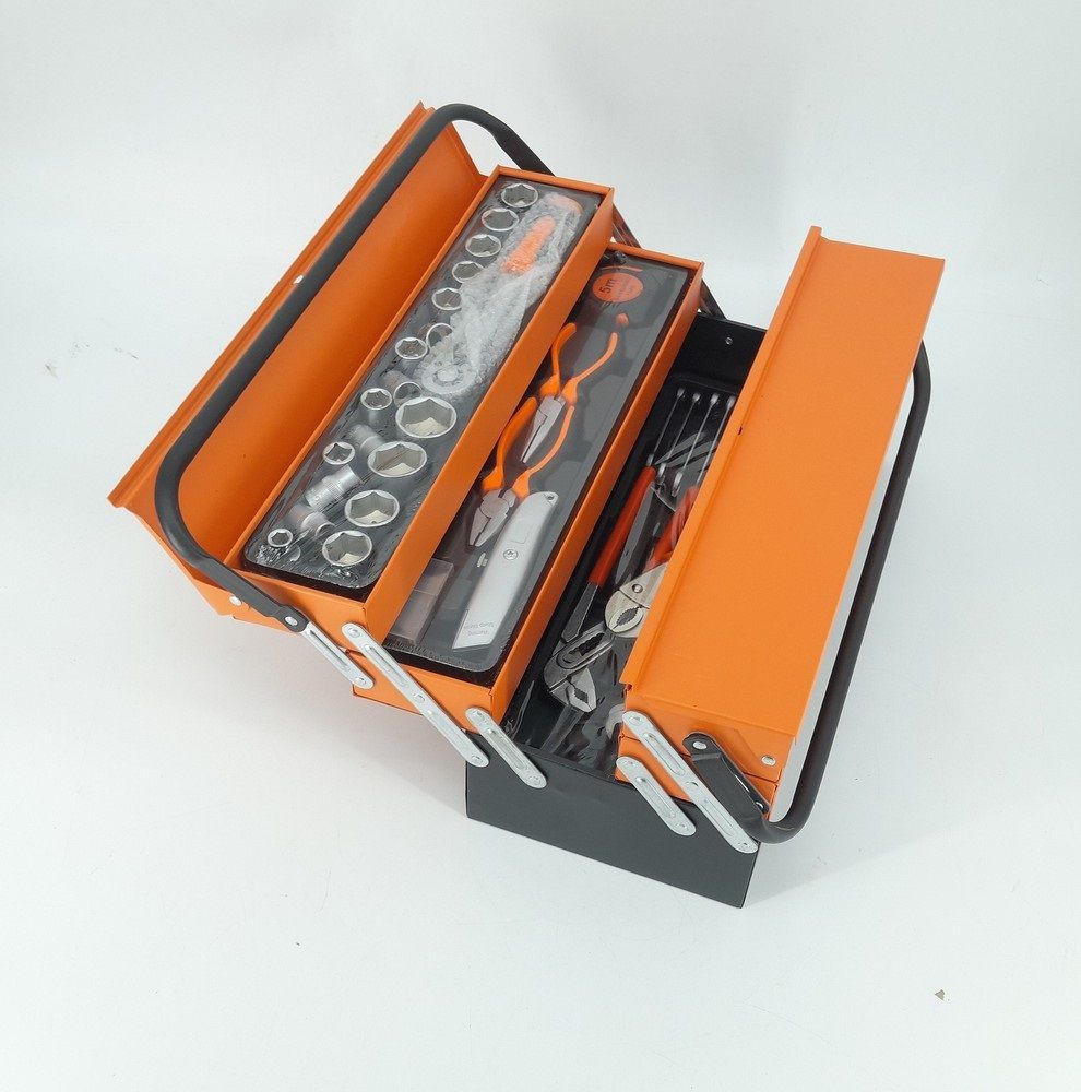85PCS Complete Tool Set With Cantilever Metal Toolbox