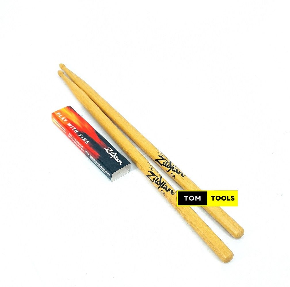 Zildjian 5A Select Hickory USA Drumsticks, Jaundice Color