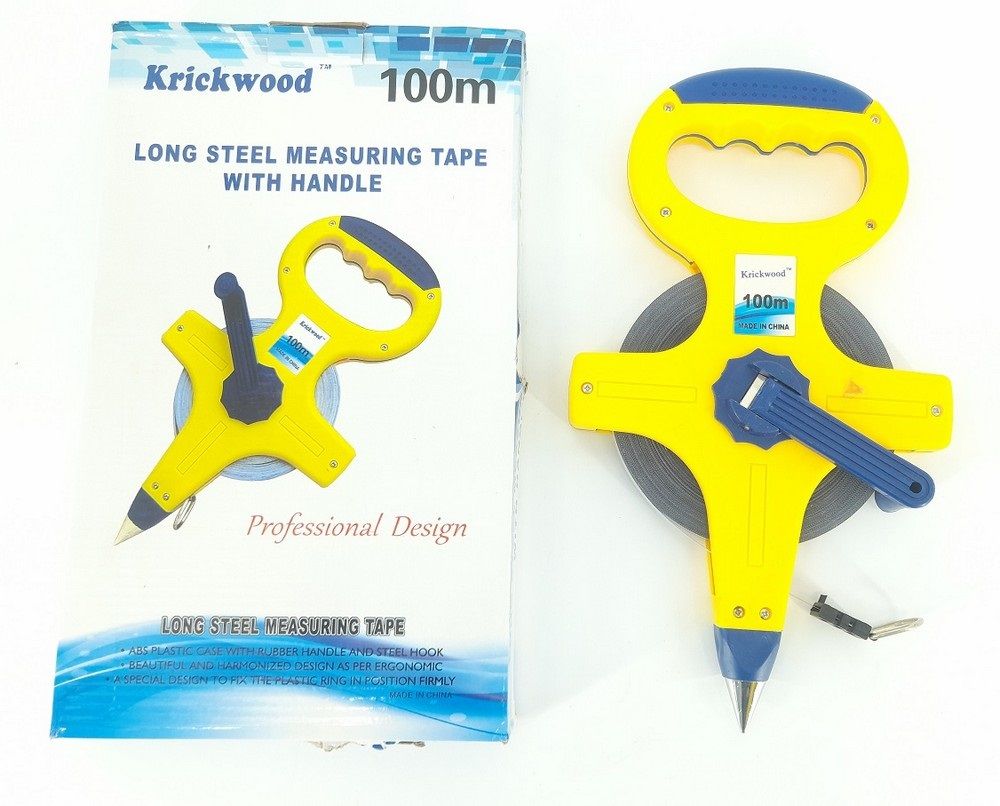 100m Long Steel Measuring Tape with Handle