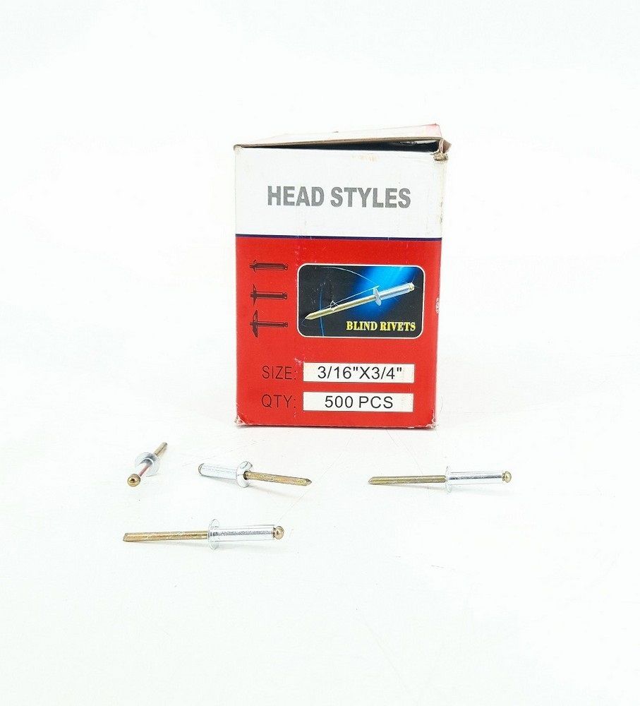 500PCS ³⁄₁₆ X ¾ Aluminium Steel Blind Rivets