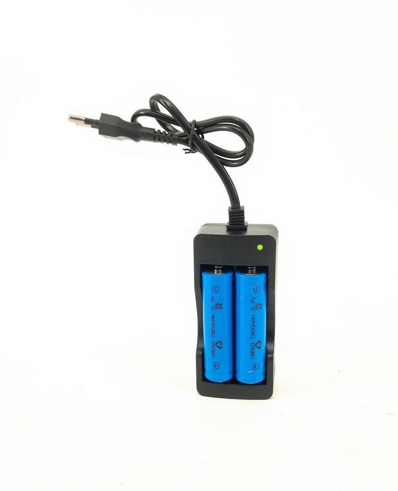 18650 Battery Dual Intelligent Rapid Charger with Two 18650 Batteries
