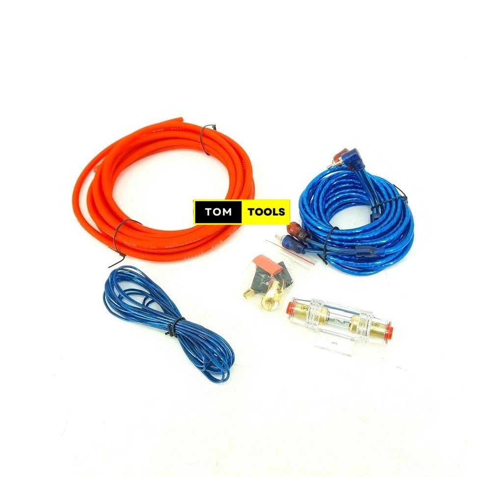 Car Subwoofer Amplifier Audio Wiring Kit ,1500W 8GA Cable, RCA Cable, 60 AMP Fuse Holder