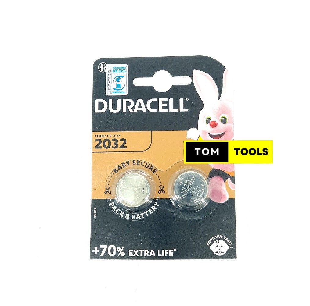 2 Pack DURACELL CR2032 Lithium Coin Batteries 3V 70% Extra Life